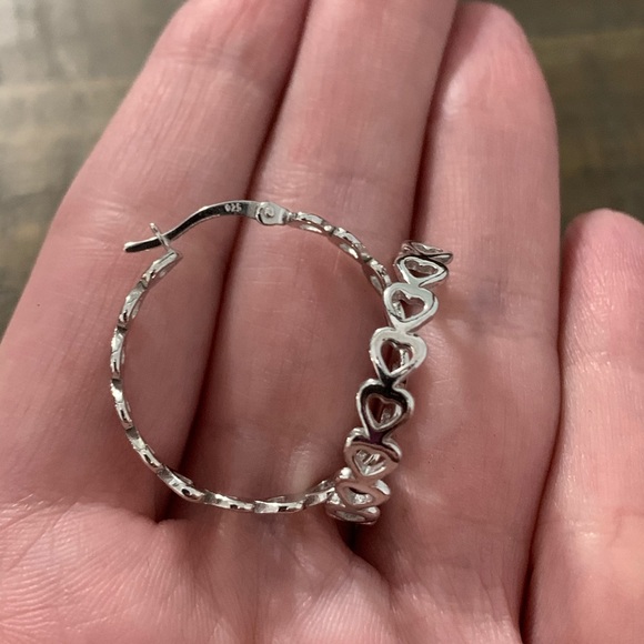 Linked Love Open Heart Cutout Hoop Earrings - Picture 8 of 8
